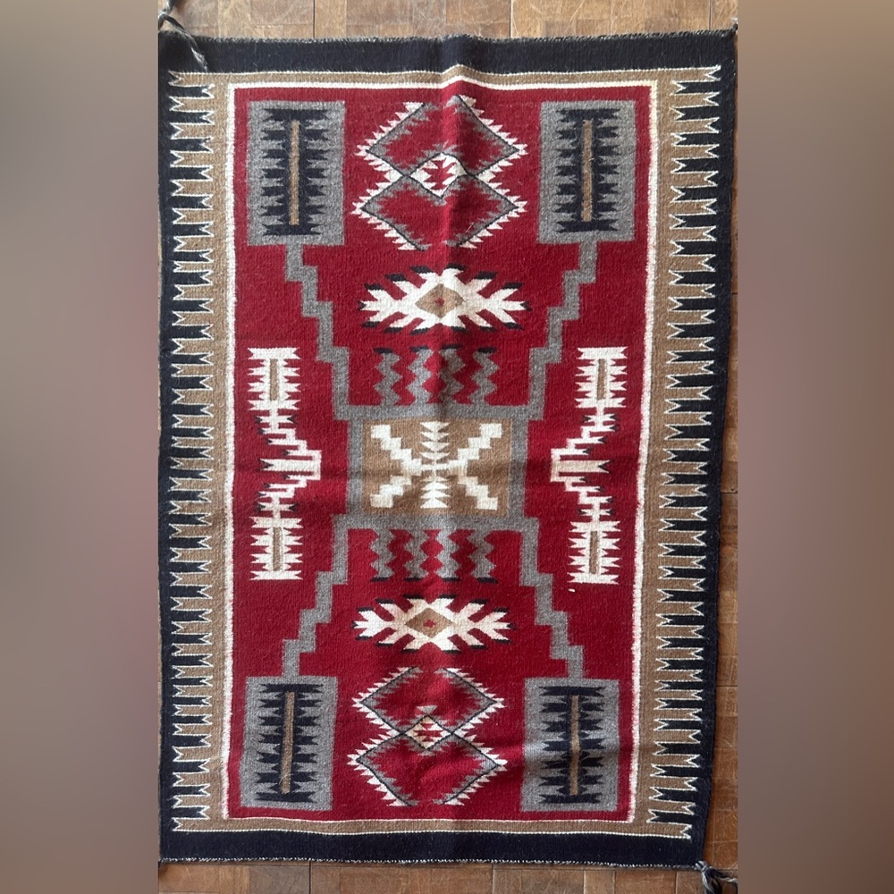 Southwestern Red Geometric Runner Rug - Picture 2 of 2